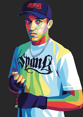 Colorful Portrait of a Man with Cap