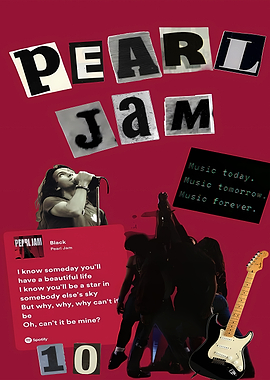 Pearl Jam Collage with Music Elements