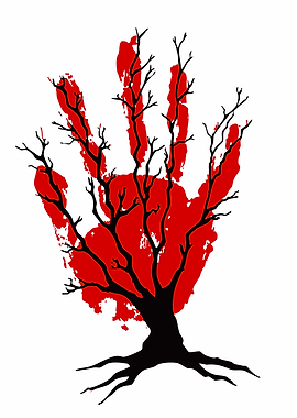 Handprint Tree Silhouette