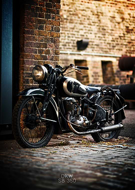 Vintage DKW SB 350 Motorcycle Poster