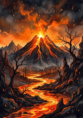Volcanic Eruption Landscape