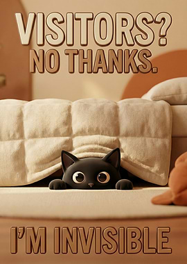 Invisible Cat Hiding Under Bed