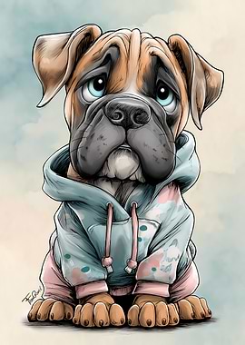 Bullmastiff Puppy Caricature
