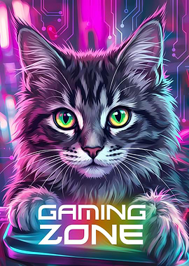 Cyberpunk Cat Gaming Zone