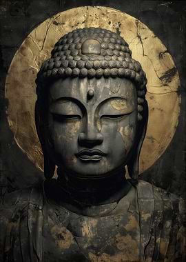 Buddha Statue with Golden Halo