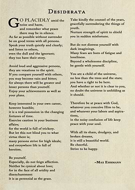 Desiderata Poem by Max Ehrmann