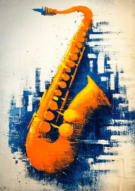 Abstract Saxophone Graffiti