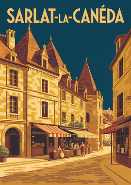 Sarlat-la-Canéda Travel Poster