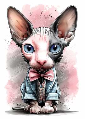 Sphynx Cat Caricature