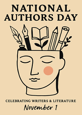 National Authors Day Illustration