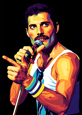 Freddie Mercury Pop Art Portrait