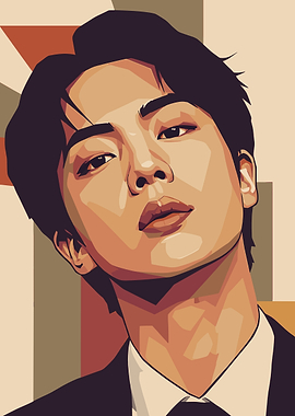 Jin BTS Portrait Digital Art