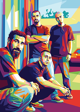 System of a Down Colorful Portrait