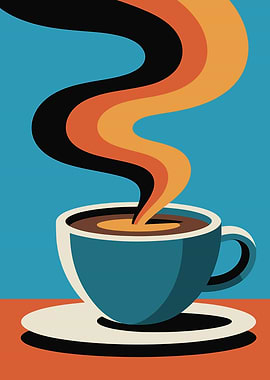 Retro Coffee Cup Illustration