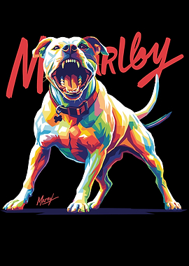 Marlby Pitbull Dog Portrait with