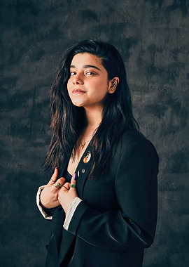Portrait of Iman Vellani in Blazer