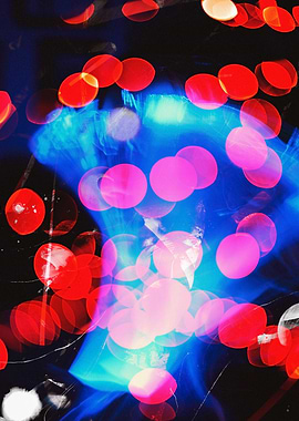 Abstract Lights: Red, Blue, Pink
