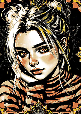 Portrait of a young woman with style