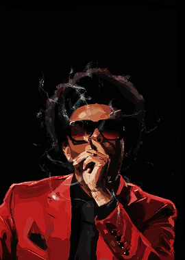 The Weeknd Smoking Portrait