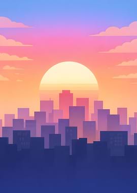Cityscape Sunset Silhouette