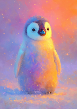 Cute Penguin Chick Digital Art