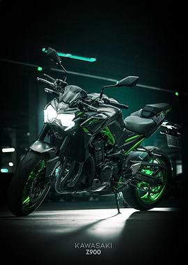 Kawasaki Z900 Motorcycle Poster