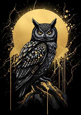 Golden Owl Portrait