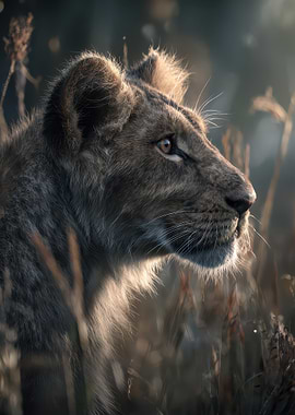 Lion Cub Profile in Natural Light