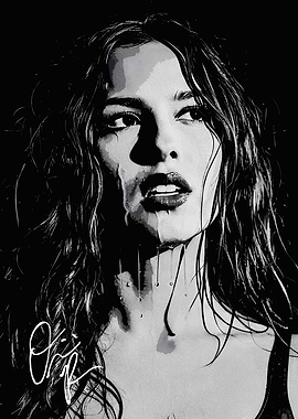 Olivia Rodrigo Black and White Portrait