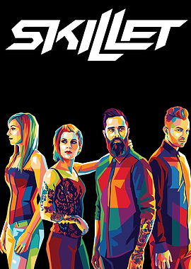 Skillet band colorful digital art