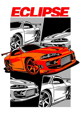 Mitsubishi Eclipse Car Illustration