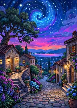 Night in a charming Italian village