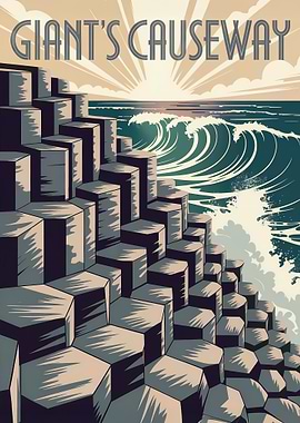 Giant's Causeway Travel Poster