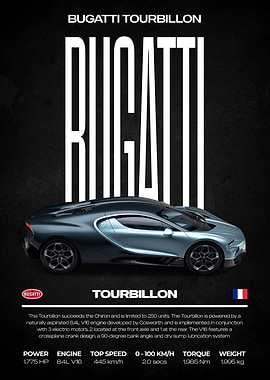 Bugatti Tourbillon Car Poster