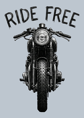 Ride Free Motorcycle Illustration