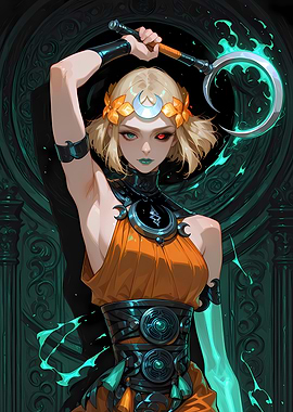 Hades: Goddess with Scythe Digital Art