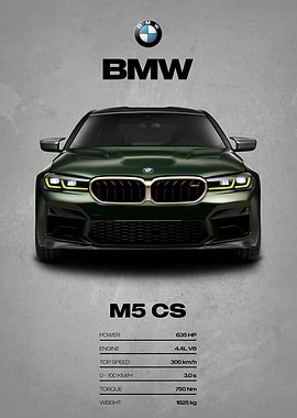 BMW M5 CS Car Poster