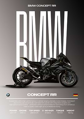 BMW Concept RR Motorcycle Poster