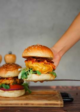 Delicious Burger Close-Up