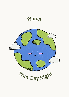 Cute Planet Earth Cartoon Illustration