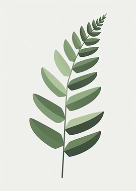 Green Fern Leaf Illustration