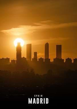 Madrid, Spain at Sunset