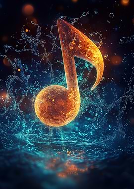 Musical Note in Water