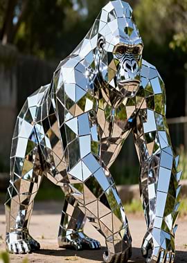 Mirror Gorilla Sculpture