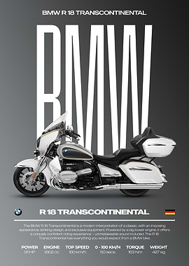 BMW R 18 Transcontinental Motorcycle Poster