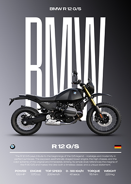 BMW R 12 G/S Motorcycle Poster
