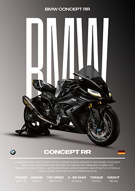 BMW Concept RR Motorcycle Poster