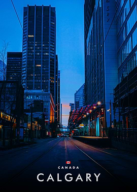 Calgary Cityscape at Dusk