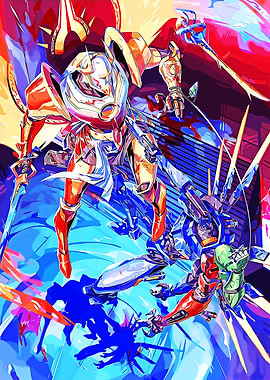 Robotic Battle Scene Digital Art