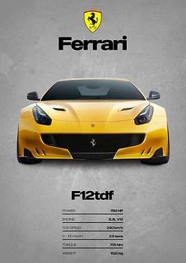 Ferrari F12tdf Car Poster